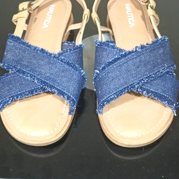 Nautica Basin Blue Denim Slingback Cute Sandal Women's Size 6.5 - Picture 6 of 10